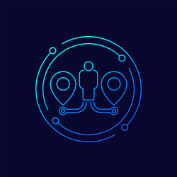 two ways choose a path icon linear design vector image