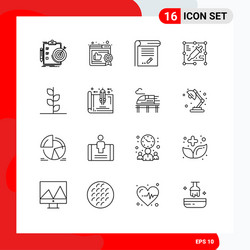 16 universal outlines set for web and mobile vector