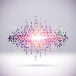Exploding party music wave made of notes vector