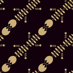 Golden tulip pattern on dark background vector