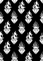 graphic flaming gemstones Vector Image