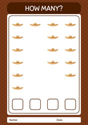 How many counting game with straw hat worksheet vector