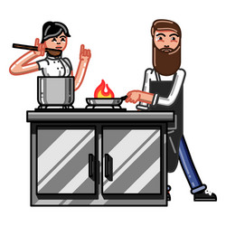 Kitchen worker man Royalty Free Vector Image - VectorStock