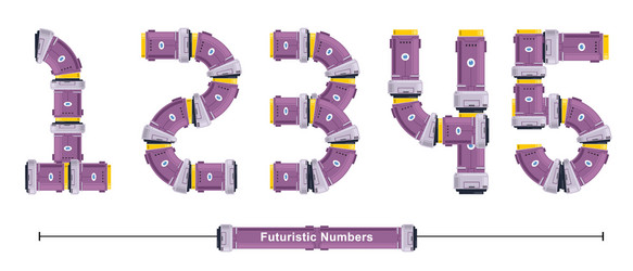 numbers typography font futuristic style in a set vector image