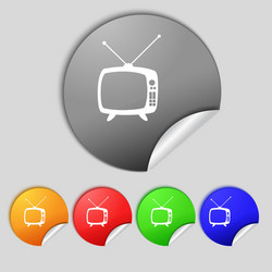 Retro tv mode sign icon television set symbol vector