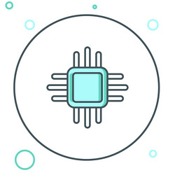 Computer Processor Icon - CPU Chip vector image