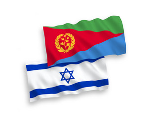 flags of eritrea and israel on a white background vector