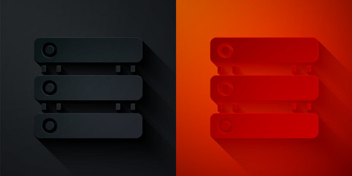 paper cut server data web hosting icon isolated vector image