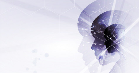 Artificial intelligence technology web background vector