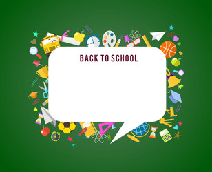 Back to school speech bubble background vector