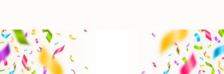 banner with multicolored confetti and copy space vector image