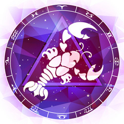 Cancer Zodiac Symbol - Celestial Moon Vector Image