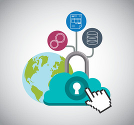 cloud computing web hosting design vector image