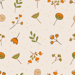Seamless pattern with spring and summer twigs vector