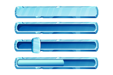 set slider ice interface button frozen panel vector