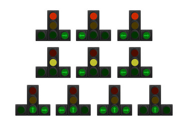 Traffic lights set Royalty Free Vector Image - VectorStock
