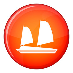 vietnamese junk boat icon flat style vector