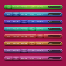 Set of 8 navigation bar for website Royalty Free Vector
