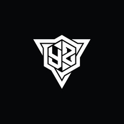 Yz logo monogram hexagon shape with triangle Vector Image