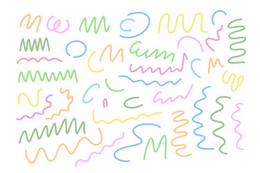 abstract freeform curly doodle lines set simple vector image