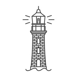 lighthouse icon a simple line drawing vector image