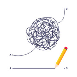 complex and easy simple way from point a to b vector image