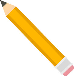 Yellow pencil icon flat style vector