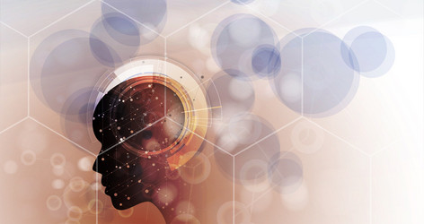 Artificial intelligence technology web background vector
