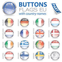 buttons with eu flags vector image