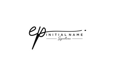 Elegant Initial E P Signature Logo vector