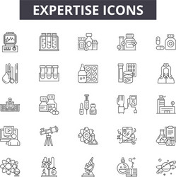 expertise line icons signs set outline vector