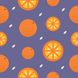 seamless pattern with orange on backdrop vector image