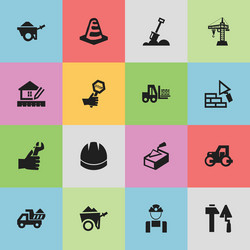 set of 16 editable structure icons includes vector image