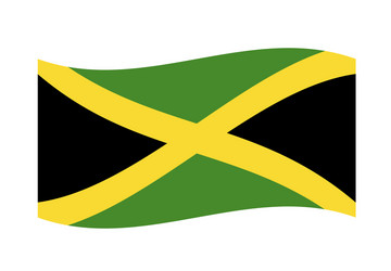 Waving jamaica flag vector