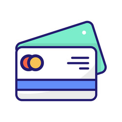 Credit card fill outline icon style vector