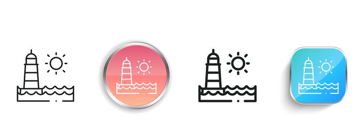 lighthouse icon thin linear regular and button vector image