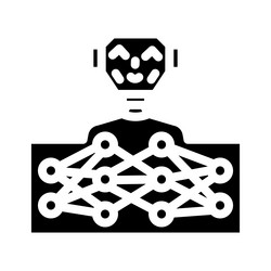 neural network ai integration glyph icon vector image