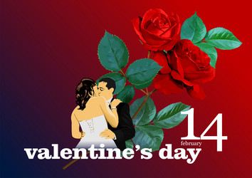 Valentine s day background with rose flower 3d vector