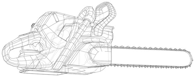 chainsaw gasoline cutter machinery technology vector