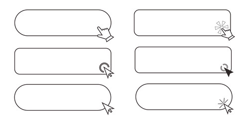 click here line frame interface bar with cursor vector image