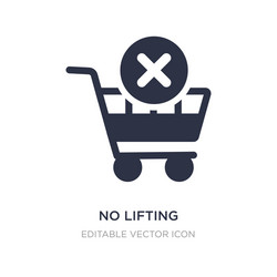 No lifting icon on white background simple vector