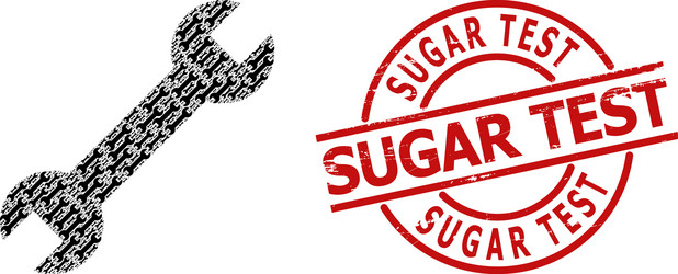 spanner icon recursion mosaic and textured sugar vector image