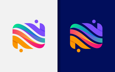 abstract initial letter n with colorful vibes vector image