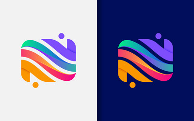 abstract initial letter n with colorful vibes vector