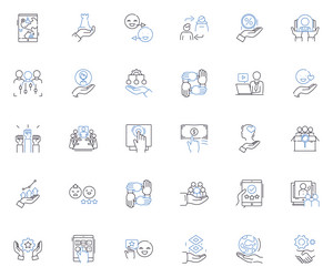 care line icons collection nurture compassion vector