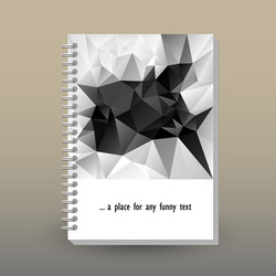 cover of diary or notebook black and white vector