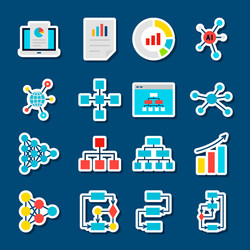 Data graph stickers vector