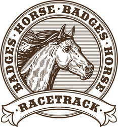 Horse Racing Badges - Engraved Style vector
