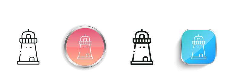 lighthouse icon thin linear regular and button vector image