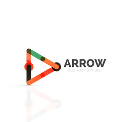 linear arrow abstract logo connected multicolored vector image